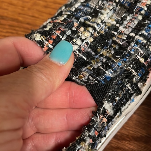 RON WHITE Sha-Nell TWEED boucle SLIP ON SNEAKER CUSHIONED COMFORT 37 1/2 - Picture 7 of 16